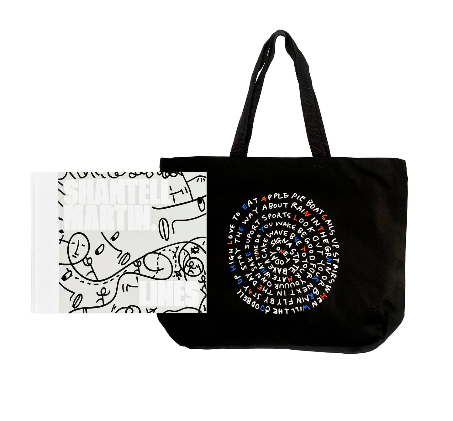 Shantell Martin art book and black tote bag