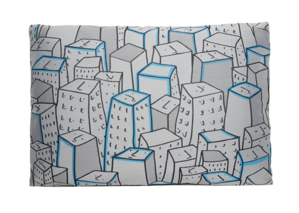 Places Spaces Faces Pillow Case (Steel)-Pillowcase-Shantell Martin Shop