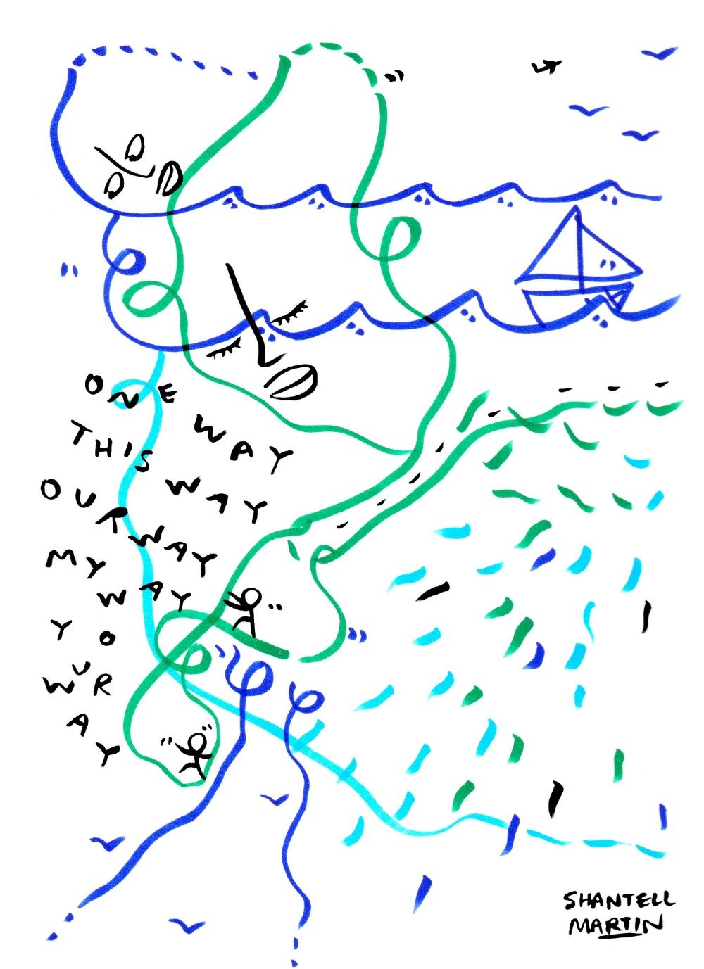 Shantell Martin Original Artwork One Way-Original Artwork-Shantell Martin Shop
